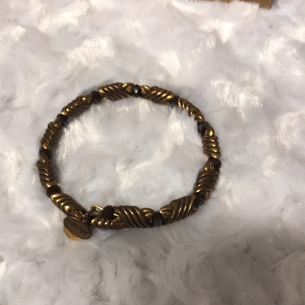 Woven metal Artesian bracelets BOHO with glass stones beautiful metal set of 2 - Picture 11 of 15